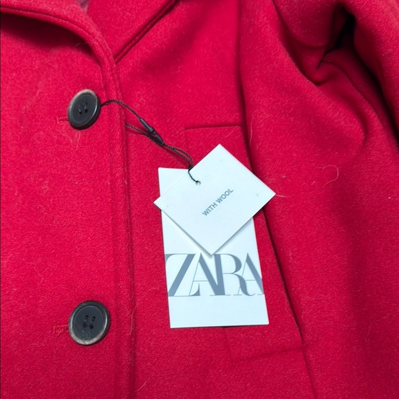 Zara Girls Peacoat Red Wool NWT - Picture 3 of 6